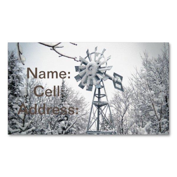 Heavy Snow on Windmill and Trees  Magnet