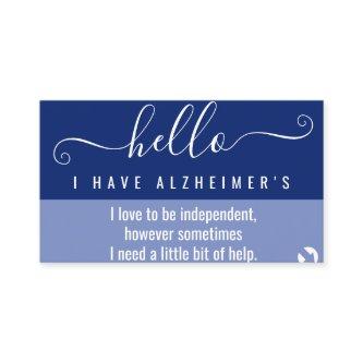 hello alzheimers awareness and emergency contact