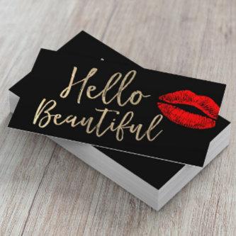 Hello Beautiful Makeup Artist Gold Typography