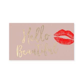 Hello Beautiful Makeup Artist Gold Typography Pink