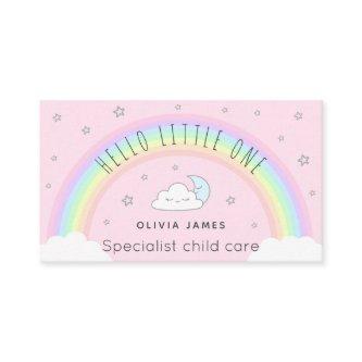 Hello cute rainbow moon cloud childcare babysitter