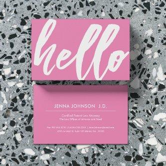 Hello | Fancy Script Bubblegum Pink