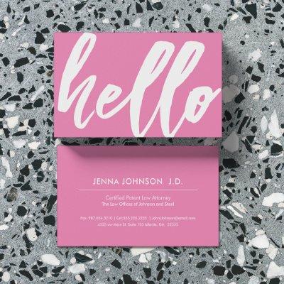 Hello | Fancy Script Bubblegum Pink
