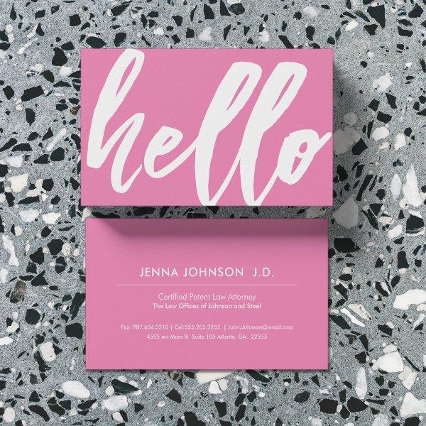 Hello | Fancy Script Bubblegum Pink