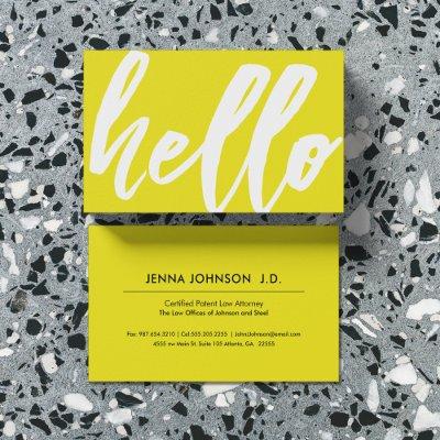 Hello | Fancy Script Sunshine Yellow