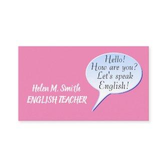 Hello How are you Bubble Speech English Teacher