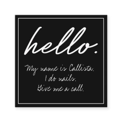 Hello I Do Quote Modern Black White Typography Square