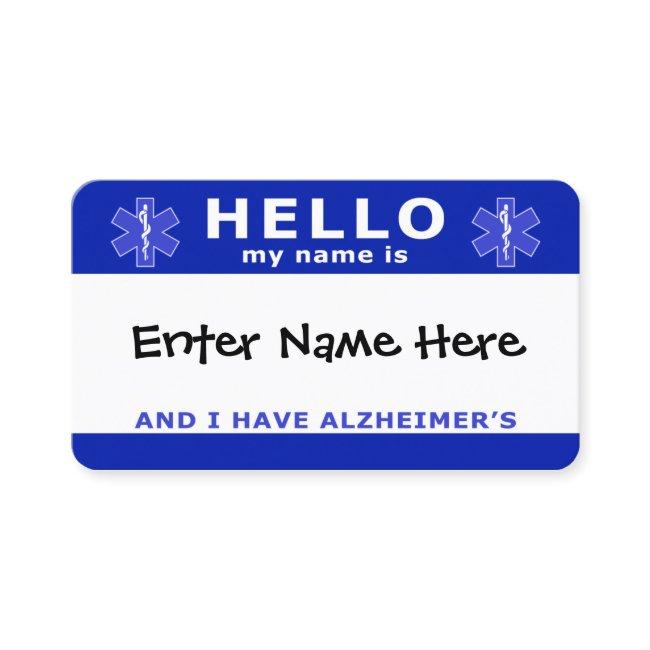 HELLO i have alzheimers identification