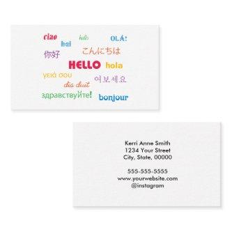 Hello in Many Languages Colorful Personalize