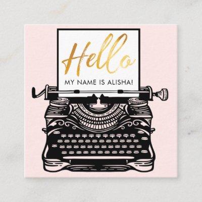 Hello Introduction Vintage Antique Typewriter Square