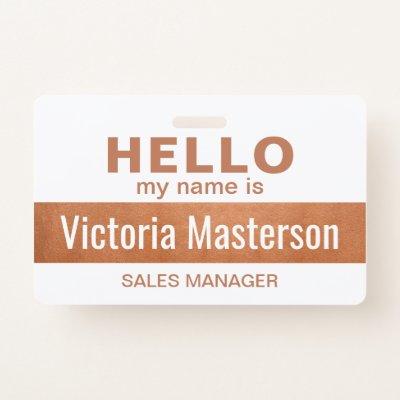 Hello My Name Is - Custom Business Employee Name Badge