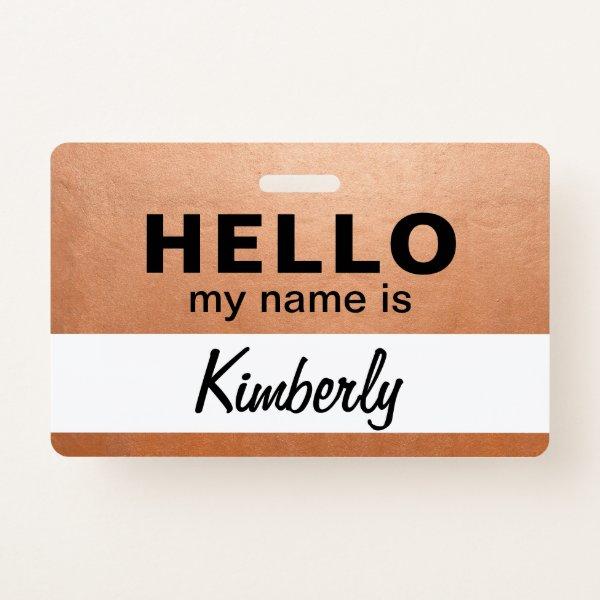 Hello My Name Is - Custom Script Employee Name Badge