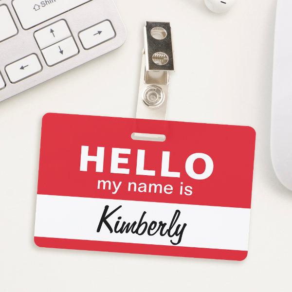 Hello My Name Is - Custom Script Employee Name Badge