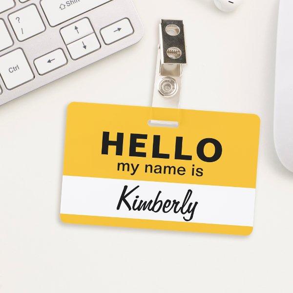 Hello My Name Is - Custom Script Employee Name Badge