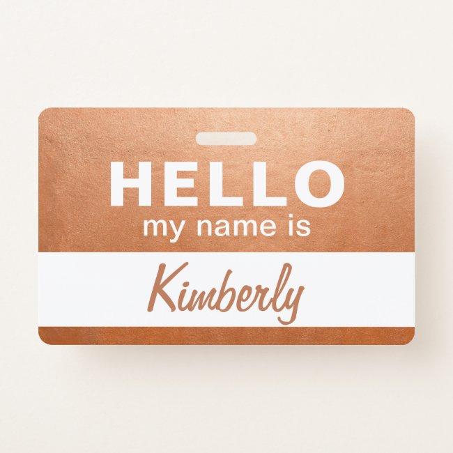 Hello My Name Is - Custom Script Employee Name Badge