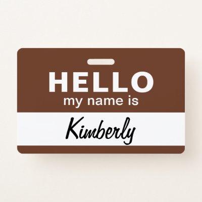 Hello My Name Is - Custom Script Employee Name Badge