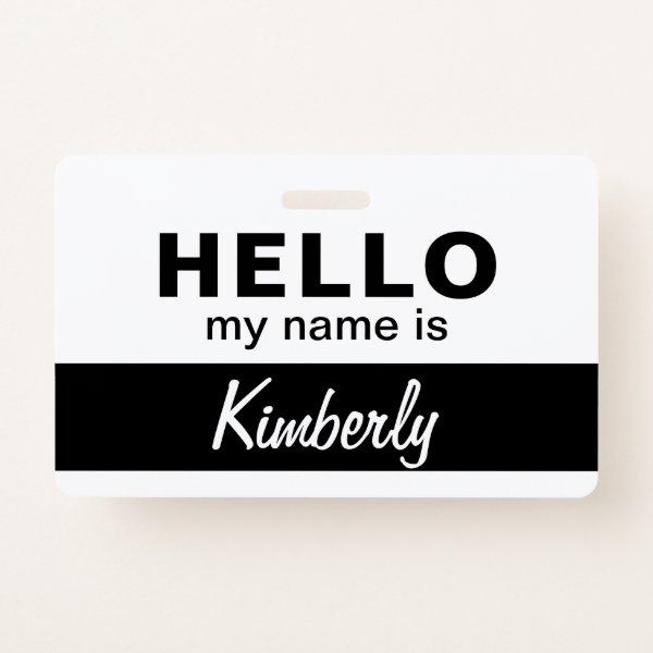 Hello My Name Is - Custom Script Employee Name Badge