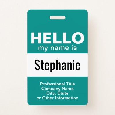 Hello my name is - event pass - can change color badge
