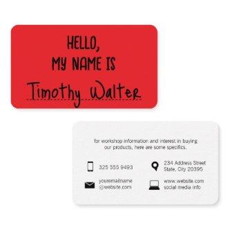 Hello | Name Card Red