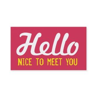 "HELLO Nice to meet you" Magenta Grunge Font