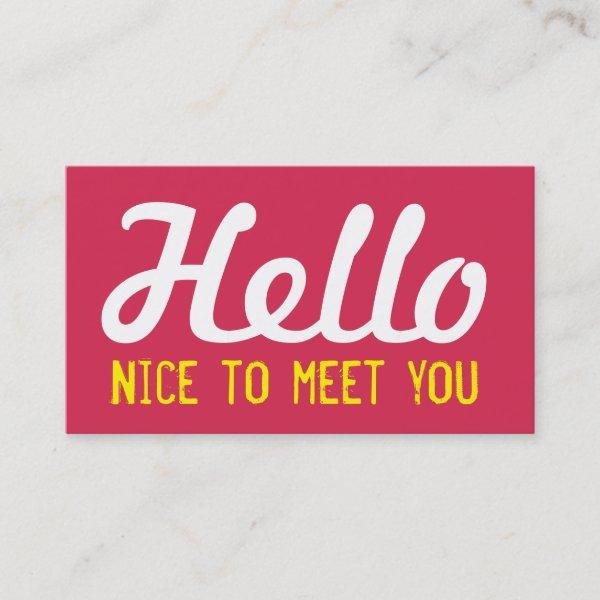 "HELLO Nice to meet you" Magenta Grunge Font