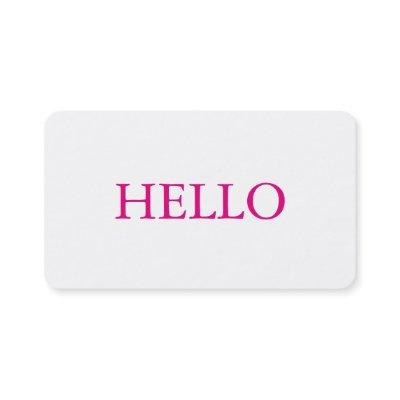 Hello Plain Simple Clean Pink White Professional