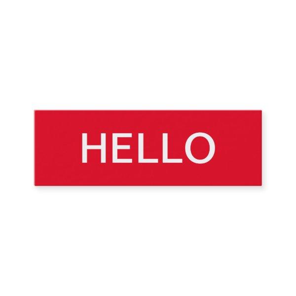 Hello Plain Simple Clean Red White Professional Mini