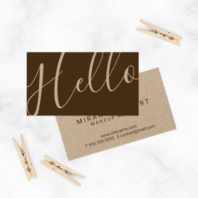 Hello | Professional Modern Script Kraft Paper