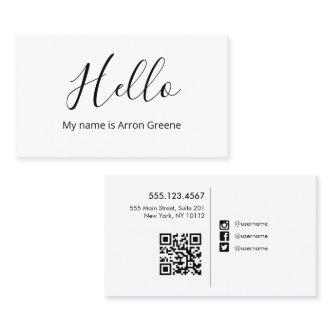 HELLO QR Code Social Media Icons Networking   Busi