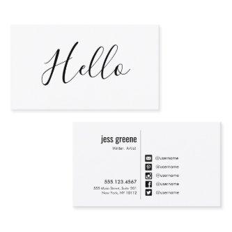 HELLO Social Media Icons Networking