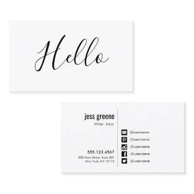 HELLO Social Media Icons Networking