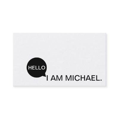 Hello Speech Bubble | Casual Modern Black & White