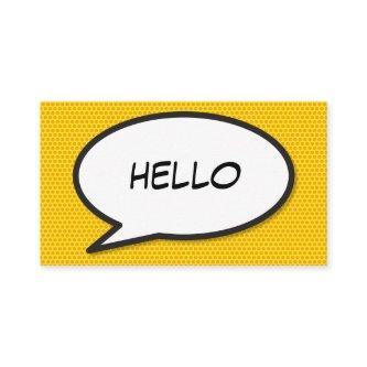 HELLO Speech Bubble Fun Modern Comic Book