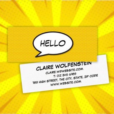 HELLO Speech Bubble Fun Retro Comic Book Mini