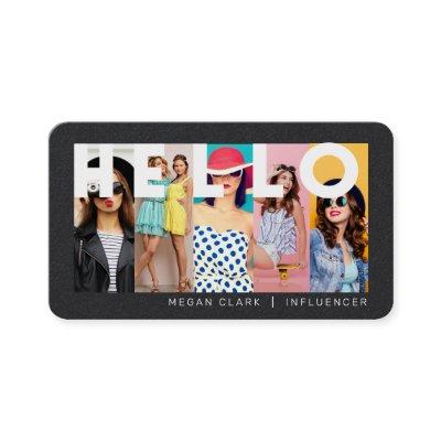Hello With Modern & Minimal 5 photo Layout Black