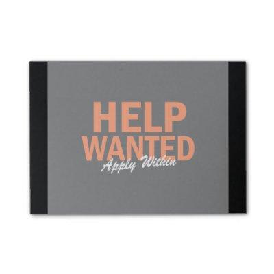 Help Wanted Apply Within Post-it Notes