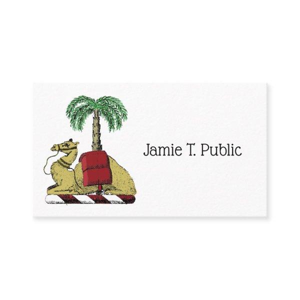 Heraldic Camel Palm Tree Color Coat of Arms