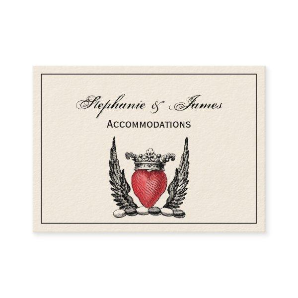 Heraldic Heart with Wings Coat of Arms Crest