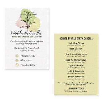 Herbal Natural Soap And Candle Product Range Card