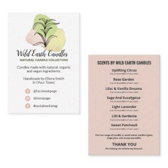 Herbal Organic Candle And Soap Product Range Card