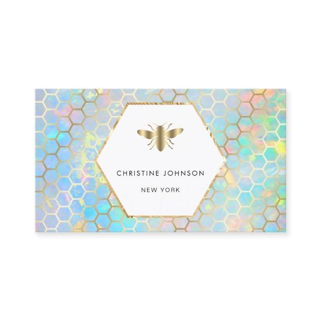 hexagon label bee logo