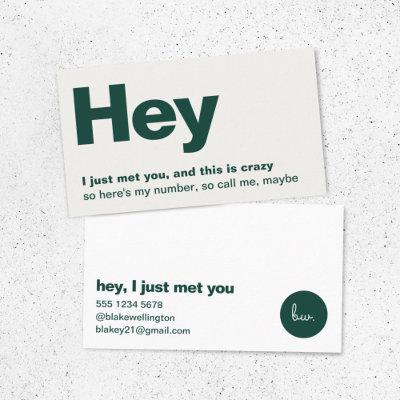 Hey I Just Met You | Fun Modern Dating Call Me