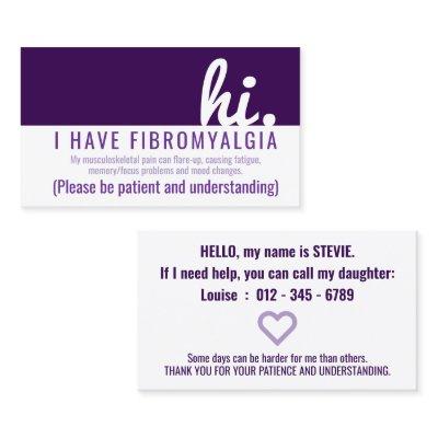 hi fibromyalgia patience pvc badge