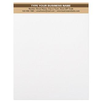 Highlighted Brand Name on Light Brown Heading of Letterhead