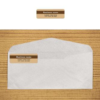Highlighted Business Name on Brown Return Address Label