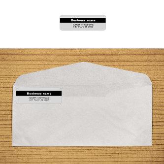 Highlighted Business Name on Gray Return Address Label