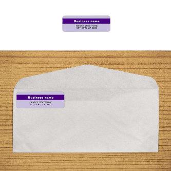 Highlighted Business Name on Purple Return Address Label