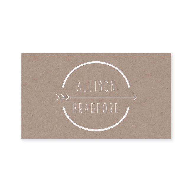Hip and Rustic Arrow Logo on Tan Cardboard II