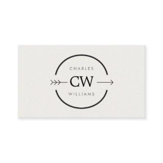 HIP & EDGY MONOGRAM LOGO with ARROW on LIGHT GRAY