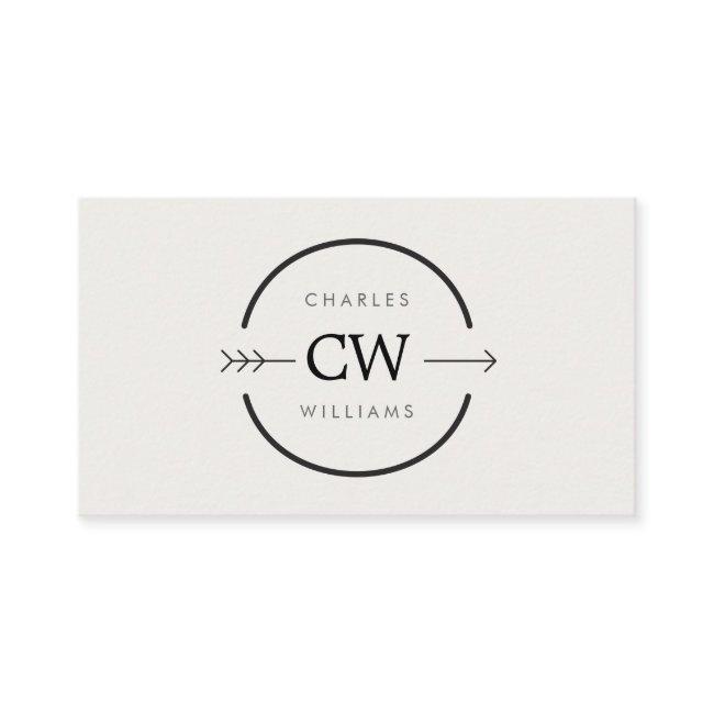 HIP & EDGY MONOGRAM LOGO with ARROW on LIGHT GRAY